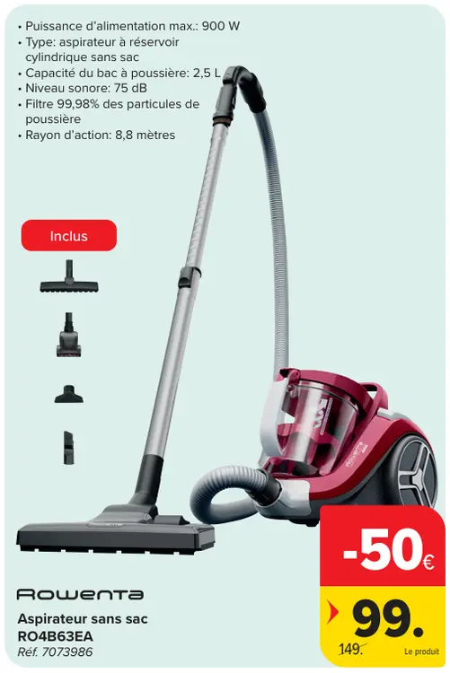 Offre: Aspirateur sans sac
