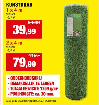Promotie: Kunstgras 1x4 m
