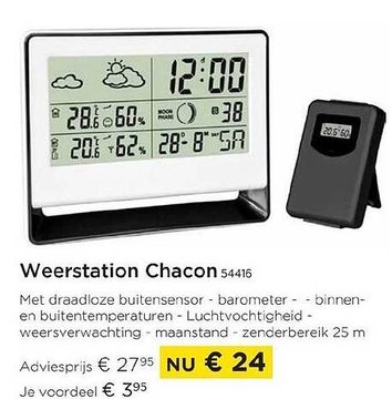 Aanbieding: Weerstation Chacon 54416