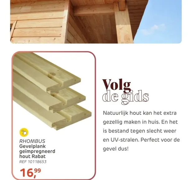 Promotie: Gevelplank geïmpregneerd hout Rabat