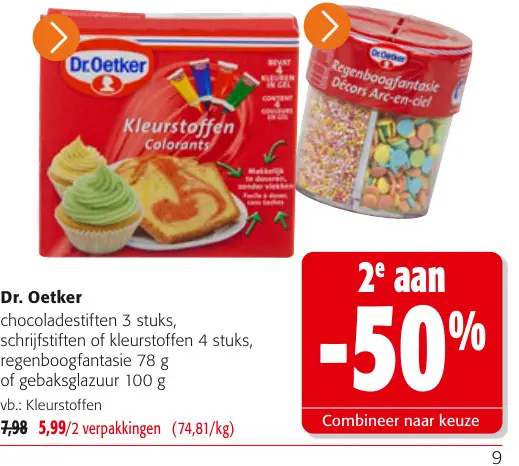 Promotie: Chocoladestiften, schrijfstiften, kleurstoffen, regenboogfantasie of gebaksglazuur