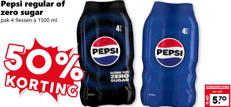 Aanbieding: Regular of zero sugar