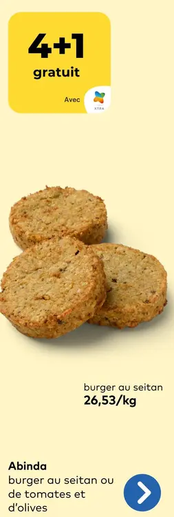 Offre: Abinda burger au seitan