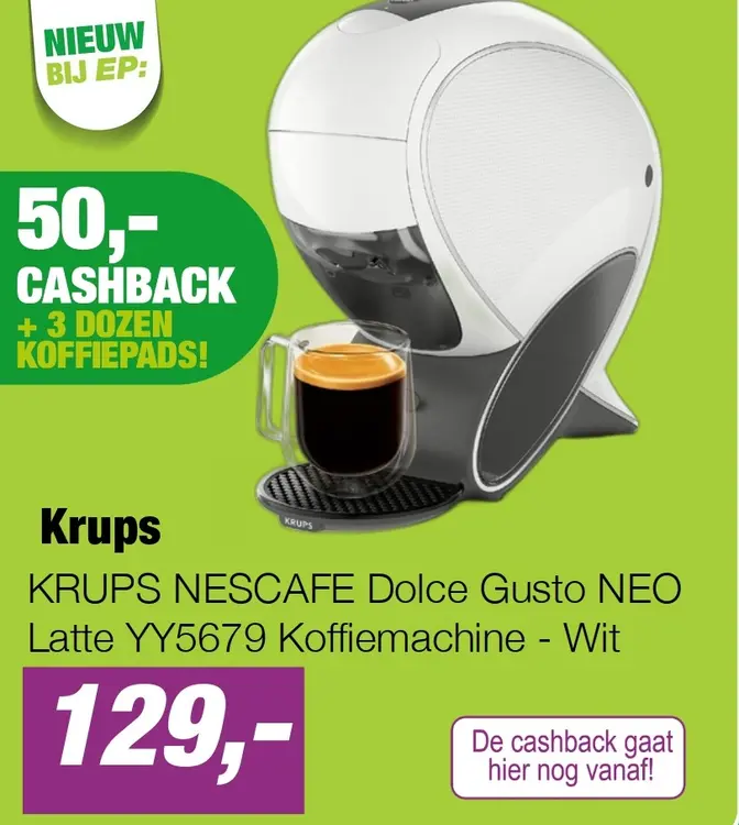 Aanbieding: KRUPS NESCAFE Dolce Gusto NEO Latte YY5679 Koffiemachine - Wit