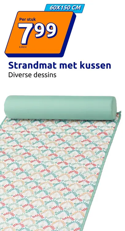 Promotie: Strandmat met kussen