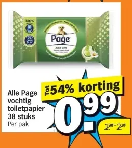 Aanbieding: Alle Page vochtig toiletpapier