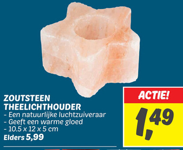 Aanbieding: ZOUTSTEEN THEELICHTHOUDER