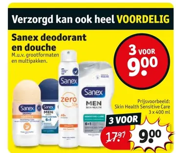 Aanbieding: Sanex deodorant en douche