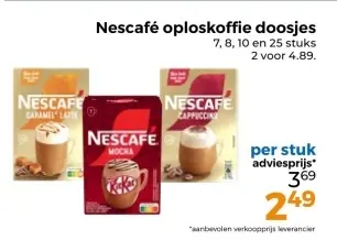 Aanbieding: oploskoffie doosjes