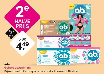 Aanbieding: o.b. Gehele assortiment