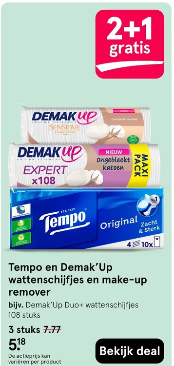 Aanbieding: Wattenschijfjes en make-up remover