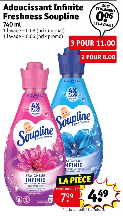 Offre: Adoucissant Infinite Freshness Soupline