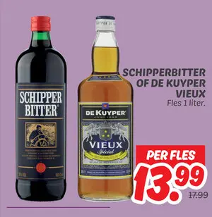 Aanbieding: Schipperbitter of DE KUYPER vieux