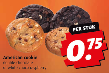 Aanbieding: American cookie double chocolate of white cho
