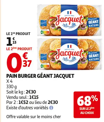 Promotie: Pain burger géant