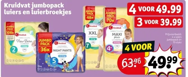 Promotie: Jumbopack luiers en luierbroekjes