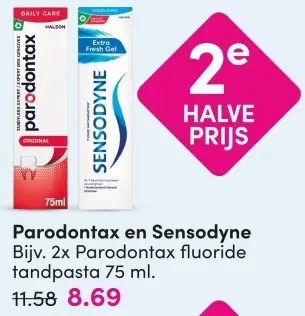 Aanbieding: Parodontax en Sensodyne tandpasta