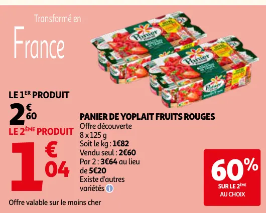 Offre: Panier de Yoplait fruits rouges