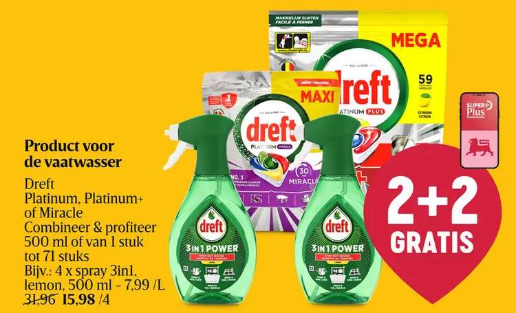 Promotie: Dreft Platinum, Platinum+ of Miracle