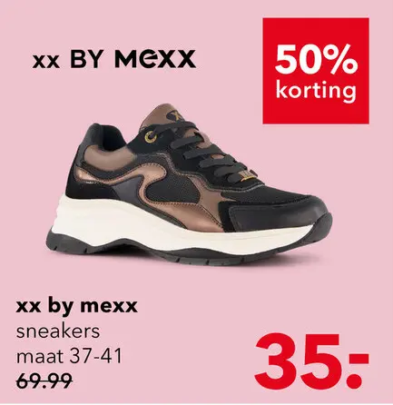 Aanbieding: XX By Mexx dames sneakers zwart bruin