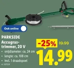 Promotie: Accugras-trimmer, 20 V