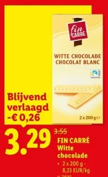 Promotie: Fin Carré Witte chocolade