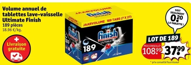 Offre: tablettes lave-vaisselle Ultimate Finish