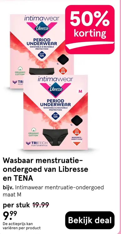 Aanbieding: Wasbaar menstruatie-ondergoed
