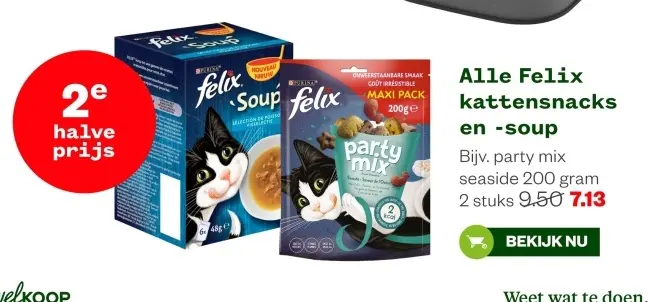 Aanbieding: Felix kattensnacks en -soup