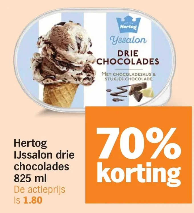 Aanbieding: Hertog IJssalon drie chocolades