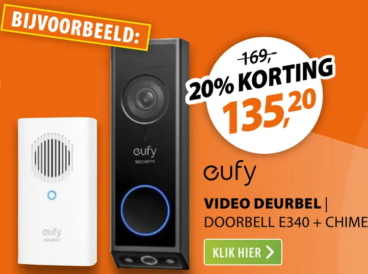 Aanbieding: Video deurbel | Doorbell E340 + Chime