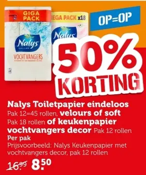 Aanbieding: Nalys Toiletpapier eindeloos