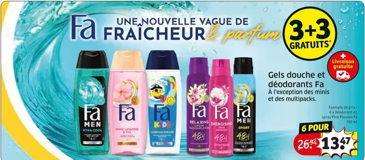 Offre: Gels douche et déodorants