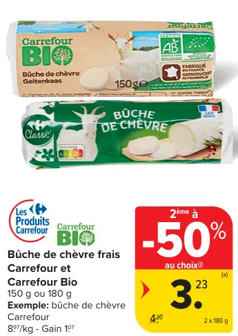 Offre: Bûche de chèvre frais