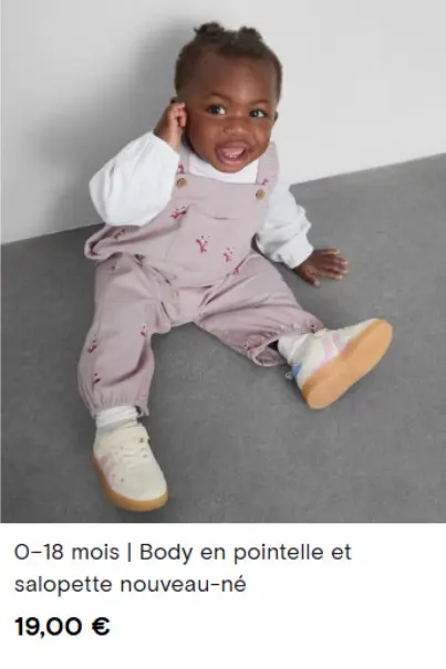 Offre: Body en pointelle et salopette nouveau-né