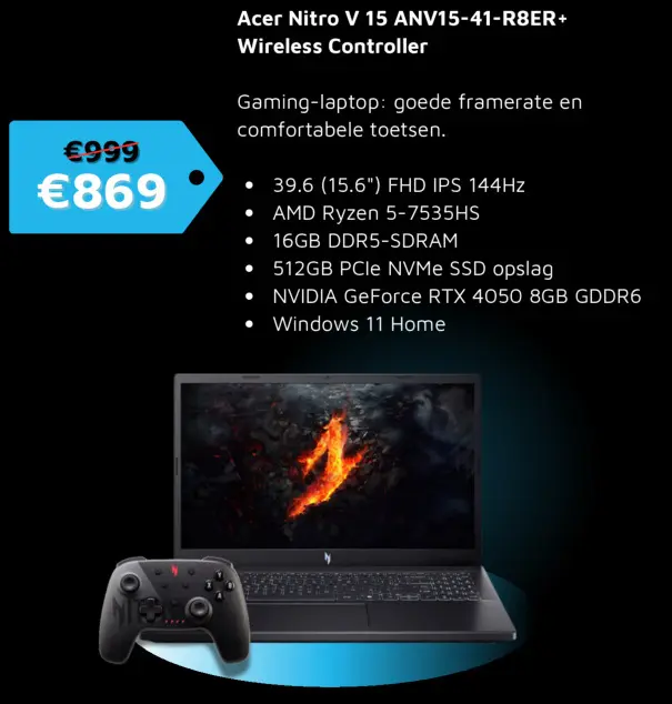 Aanbieding: Acer Nitro V 15 ANV15-41-R8ER+ Wireless Controller