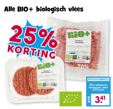 Aanbieding: BIO+ biologische hamburger