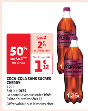 Aanbieding: COCA-COLA SANS SUCRES CHERRY