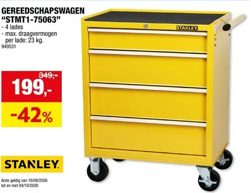 Promotie: Stanley gereedschapswagen 75x53x78 cm