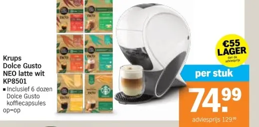 Aanbieding: Dolce Gusto NEO latte wit KP8501