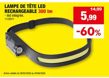 Offre: Lampe de tête led rechargeable