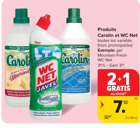Offre: Produits Carolin et WC Net
