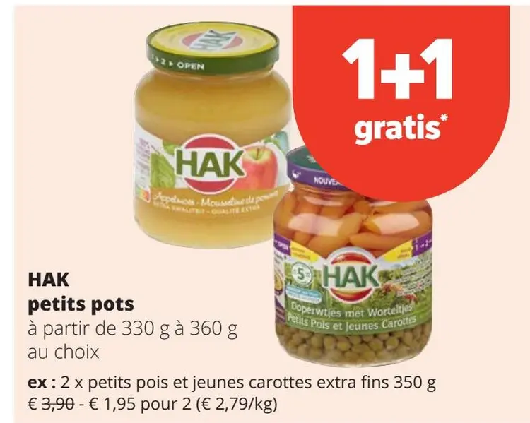 Offre: HAK petits pots