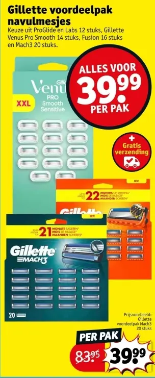 Promotie: Gillette voordeelpak navulmesjes