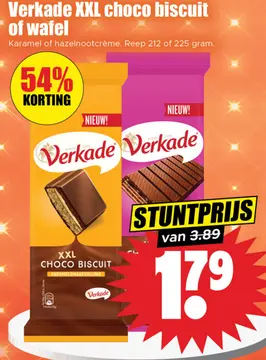 Aanbieding: Verkade XXL choco biscuit of wafel