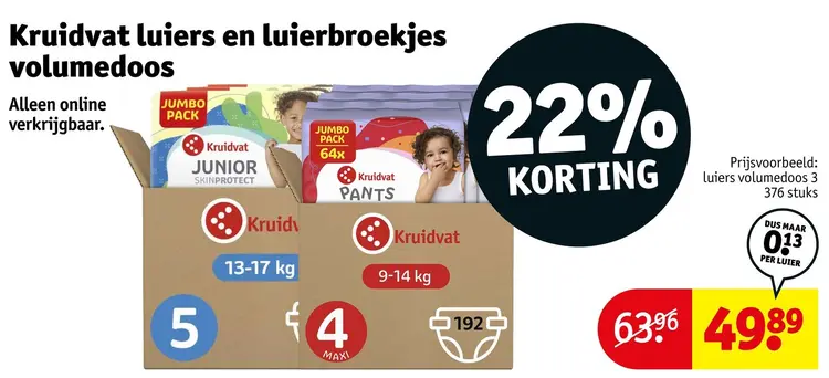 Aanbieding: Kruidvat luiers en luierbroekjes volumedoos