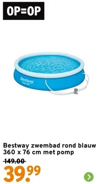 Aanbieding: Bestway zwembad rond blauw met pomp