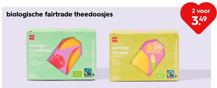 Promotie: Biologische fairtrade theedoosjes