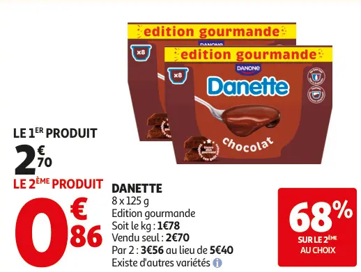 Promotie: Danette chocolat
