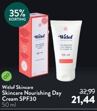 Aanbieding: Witlof Skincare Nourishing Day Cream SPF30 - 50ml